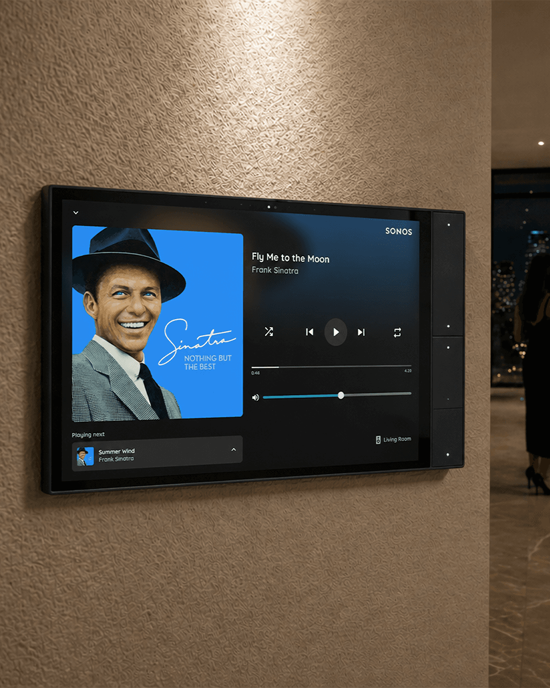 Sonos speaker showing PIERRE music integration